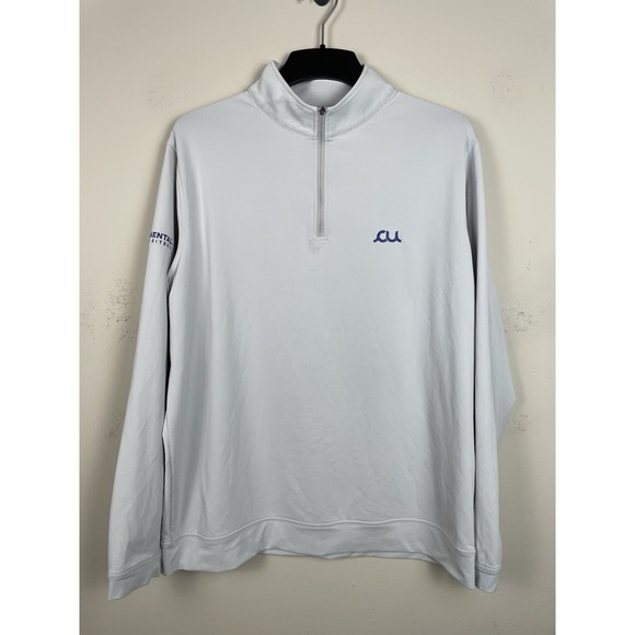 Peter Millar Perth Quarter 1/4 Zip Men's XL Crown Sport Pullover Sweatshirt Gray - Picture 2 of 8